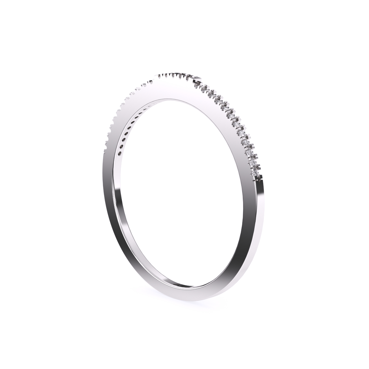 Stackable Half Eternity Diamond Wedding Band